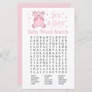 Pink Bär Baby Shooter Word Search Game