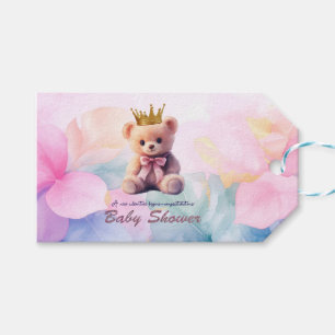 Pink Bär Goldkrone Es ist ein Mädchen Geschenkanhänger