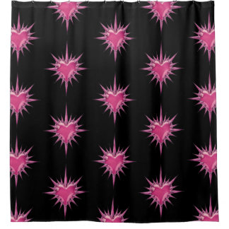Pink Barbed Heart Cybersigilism Shower Curtain Duschvorhang