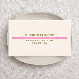 Pink Barbell Fitness Personal Trainer Business B Visitenkarte