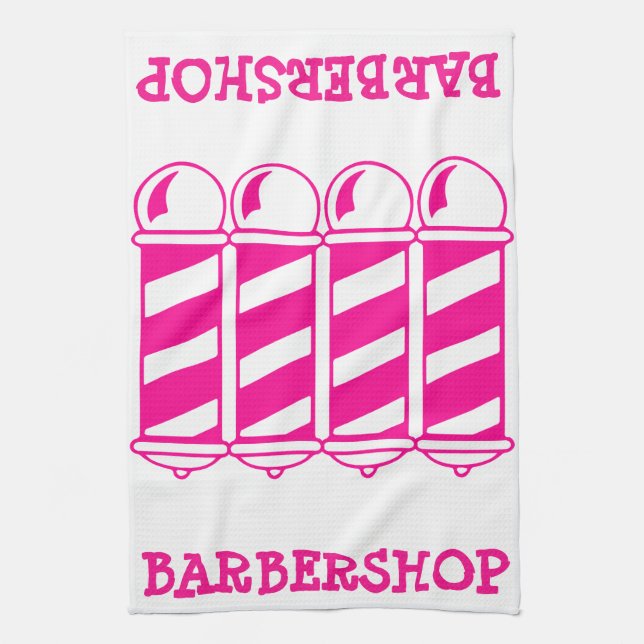 Pink Barber Poles Handtuch (Vertikal)