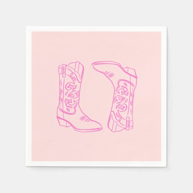 Pink Barbie Boots Cowgirl Bachelorette Serviette (Vorderseite)
