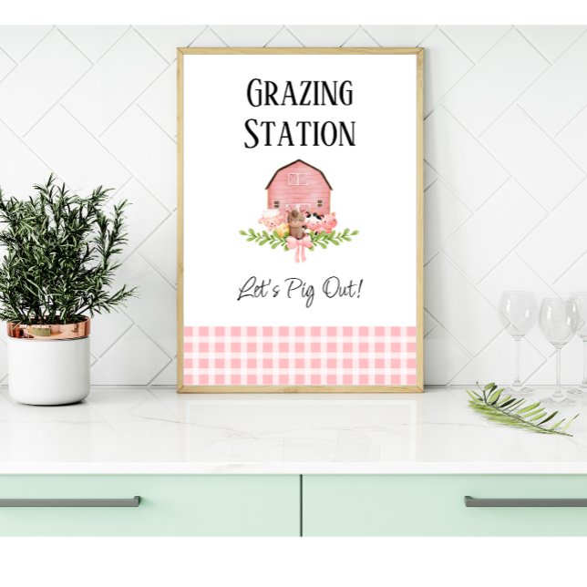 Pink Barnyard Birthday Food Station Poster (Von Creator hochgeladen)