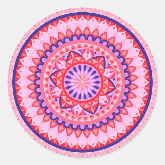 Pink BaseMandala Runder Aufkleber (Vorderseite)