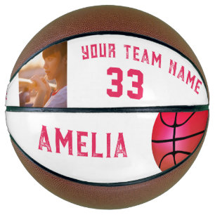 Pink Basket Ball Girl Player Name Team Number Basketball