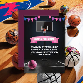 Pink Basketball Baby Dusche Party Begleitkarte