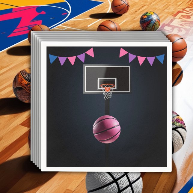 Pink Basketball Baby Dusche Party Serviette (Von Creator hochgeladen)
