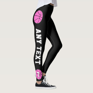 Pink Basketball Benutzerdefinierter Teamname und S Leggings