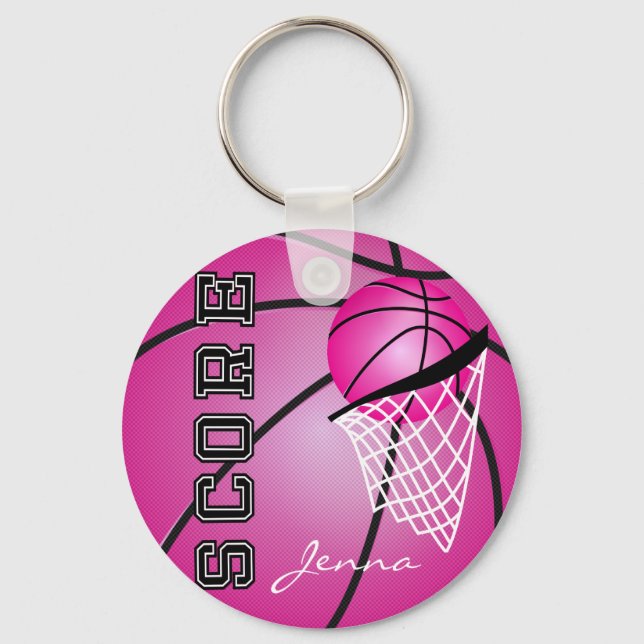 Pink Basketball | DIY Name Schlüsselanhänger (Vorderseite)