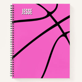 Pink Basketball Name oder Text Custom Sports Notizbuch