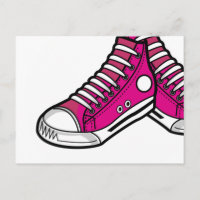 Pink Basketball Sneaker Postkarte