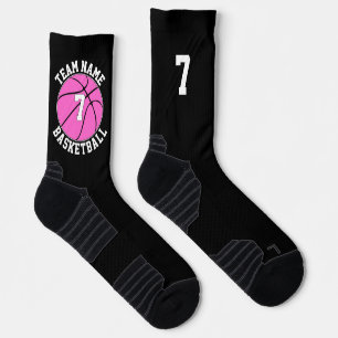 Pink Basketball Team Name und Anzahl Sport Socken
