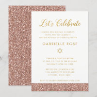 Pink Bat Mitzvah Rose Gold Glitzer Empfang Party