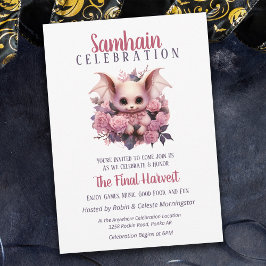 Pink Bat Samhain Harvest Halloween-Party Einladung