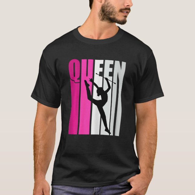 Pink Baton Twirling Gymnast Queen Gymnastics Daugh T-Shirt (Vorderseite)