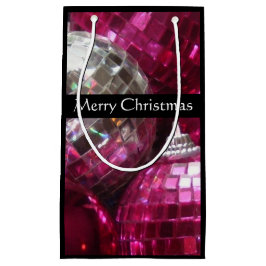 Pink Baubles Frohe Weihnachtsgeschenk Tasche klein Kleine Geschenktüte