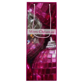 Pink Baubles Frohe Weihnachtsgeschenk Wein Geschenktüte Für Weinflaschen