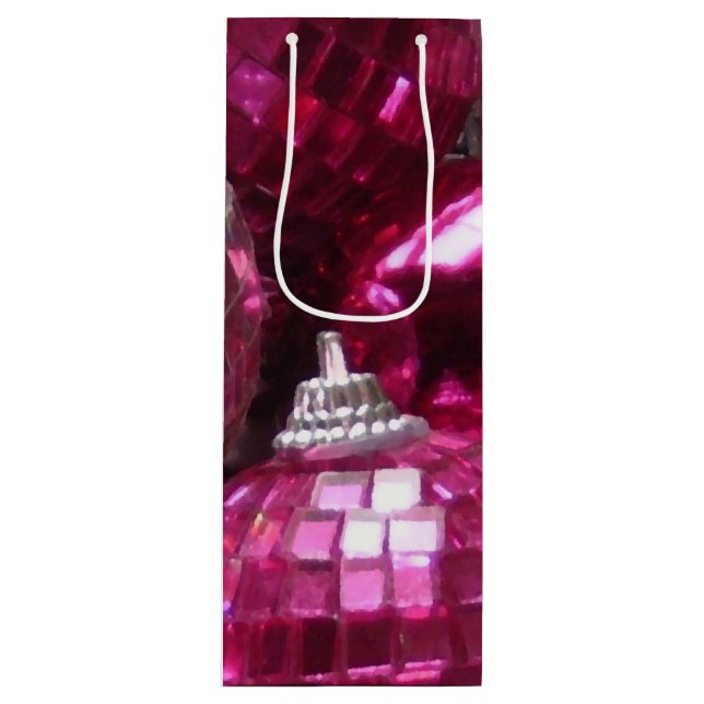 Pink Baubles Geschenk Wein Geschenktüte Für Weinflaschen (Vorderseite)