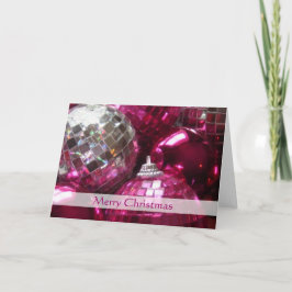 Pink Baubles "Merina Christmas" Streifen Karte