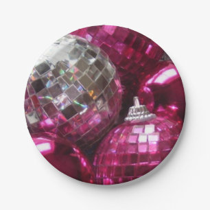 Pink Baubles Papier Teller
