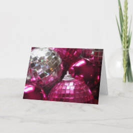 Pink Baubles 'Season's Greetings' Karte