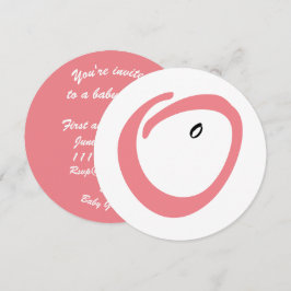 Pink Bauch niedliche Babydusche Einladung