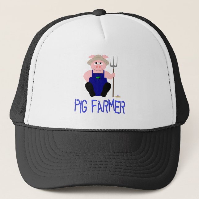 Pink Bauer Pig Blue Pig Bauer Truckerkappe (Vorderseite)