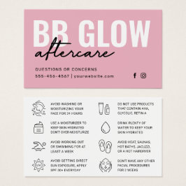 Pink BB Glow Facial Instruction Card