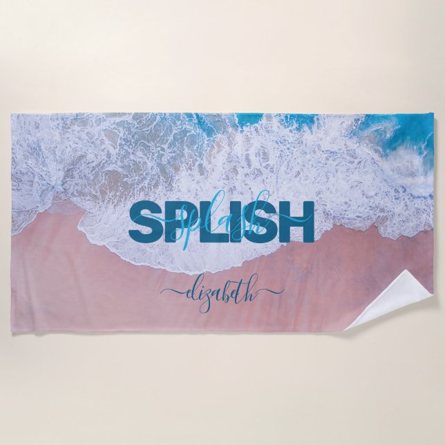 Pink Beach Bermuda Strandtuch (Vorderseite)