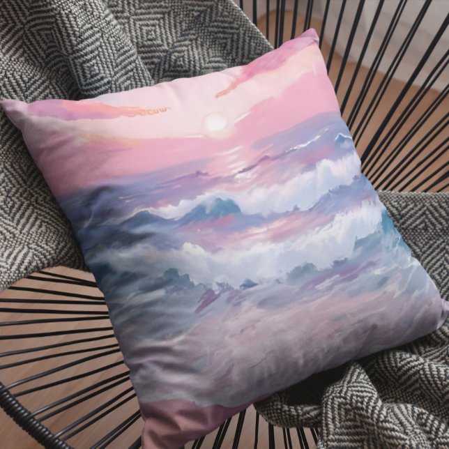 Pink Beach Ocean Shore gestrichen Kissen (Von Creator hochgeladen)