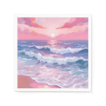 Pink Beach Ocean Shore gestrichen