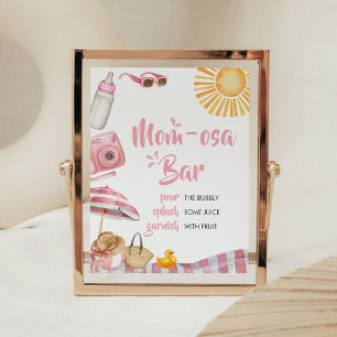 Pink Beach Summer Baby Dusche Mama Osa Bar Poster