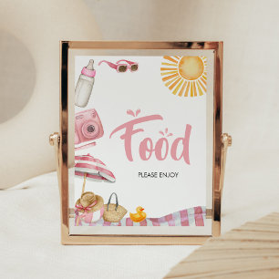 Pink Beach Summer Baby Dusche Poster