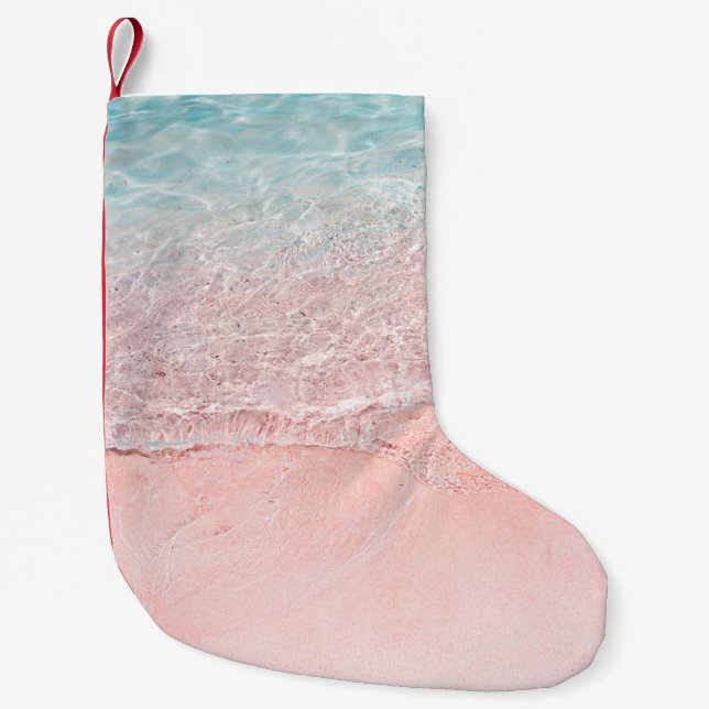 Pink Beach und Splash Wave Kleiner Weihnachtsstrumpf (Vorderseite)