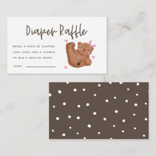 Pink Bear Baby Duschkabine Windelwanne Raffle Tick Begleitkarte