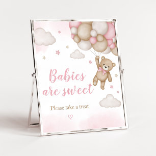 Pink Bear Balloon Babydusche Babys sind süß Poster