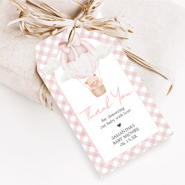 Pink Bear Bearly Wait Baby Shower Favor Tags Geschenkanhänger
