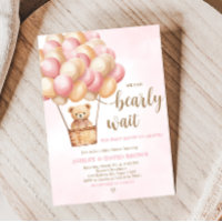 Pink Bear Hot Air Ballon Babydusche