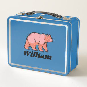 Pink Bear Pop Art Metall Brotdose