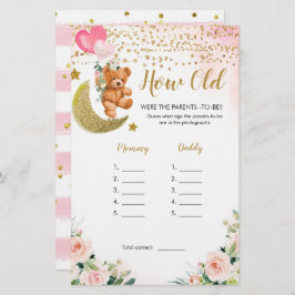 Pink Bearly Baby Dusche wie alt waren die Eltern