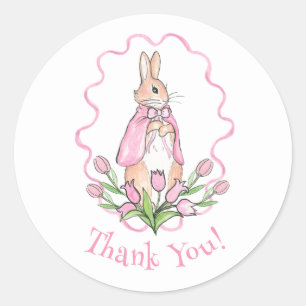 Pink Beatrix Potter Animal Theme Kinderdusche Runder Aufkleber