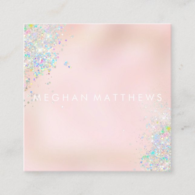 Pink Beauty Stylist Makeup Artist Quadratische Visitenkarte (Vorderseite)