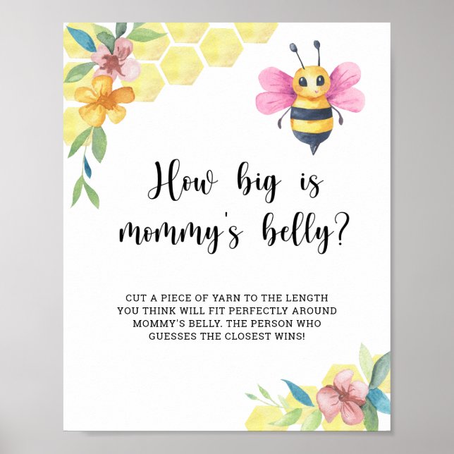 Pink Bee how big is mommy's belly game Poster (Vorne)