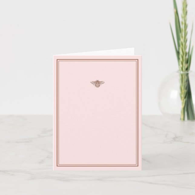 Pink Bee Note Card Karte (Vorderseite)