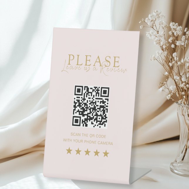 Pink-Beige-Gold Minimal Elegant Salon Social Media Sockelschild (Pink-Beige-Gold Minimal Elegant Salon Social Media Pedestal Sign)