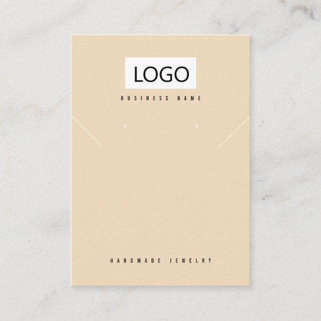 Pink Beige Schmucktasche Ohrringe Nekklace Display Visitenkarte (Vorderseite)