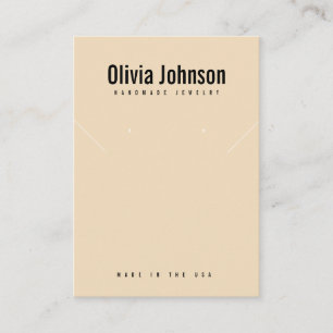 Pink Beige Schmucktasche Ohrringe Nekklace Display Visitenkarte