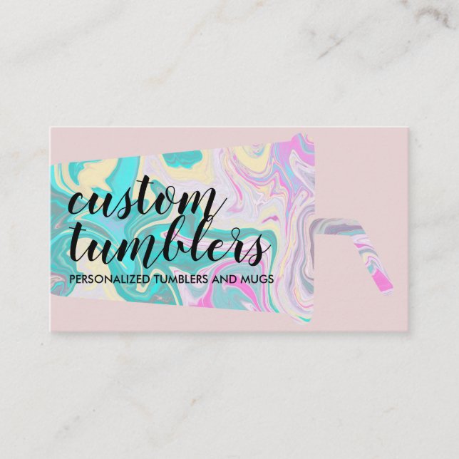 Pink beige Tumbler Reiseschleifmaschine Visitenkarte (Vorderseite)