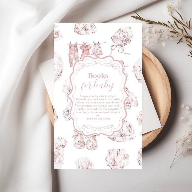 Pink Bekleidung Toile De Jouy Bücher für Baby Begleitkarte (Von Creator hochgeladen)