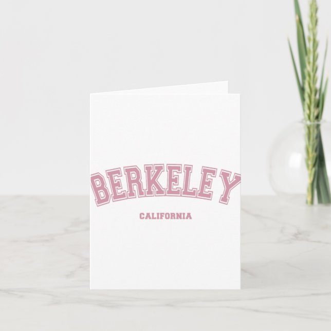 Pink Berkeley California Ca Varsity Style on Berke Karte (Vorderseite)